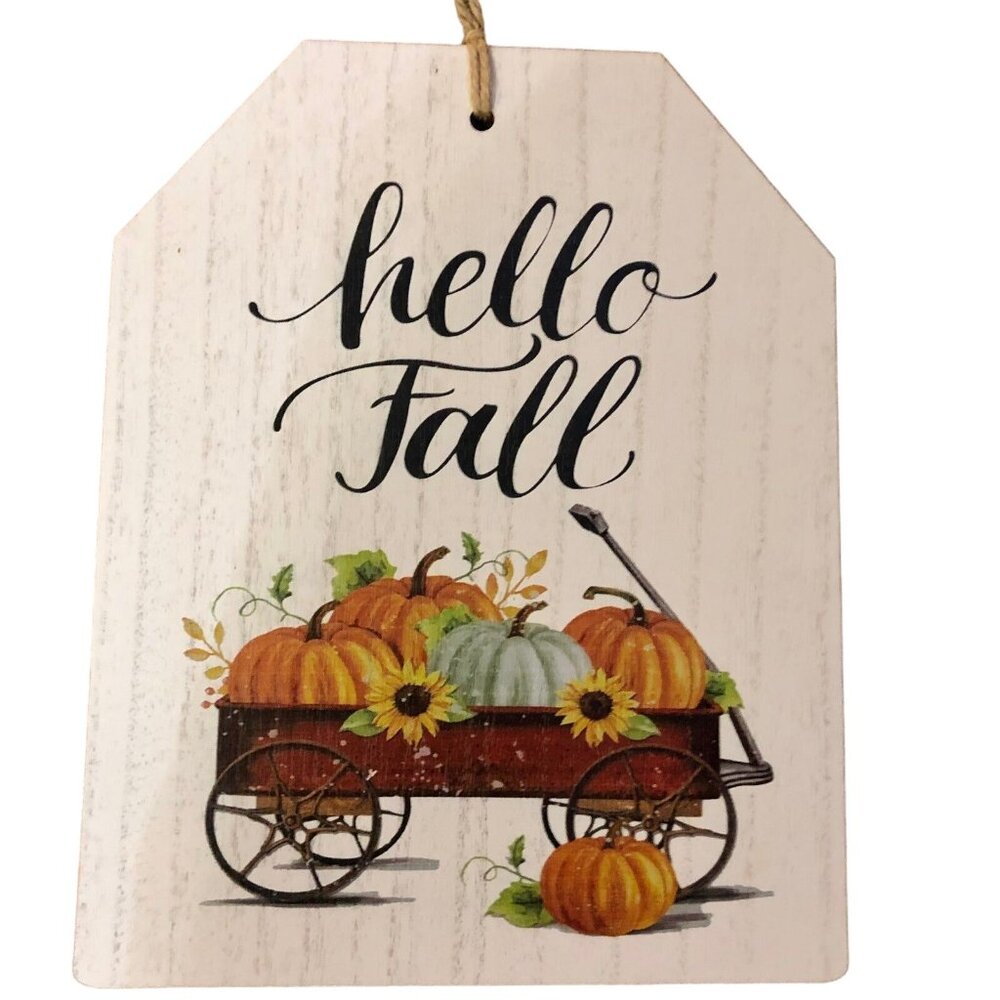 Holiday Living Hello Fall Wall Decor NEW Pumpkin